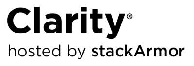 Clarity Hosted by stackArmor Logo
